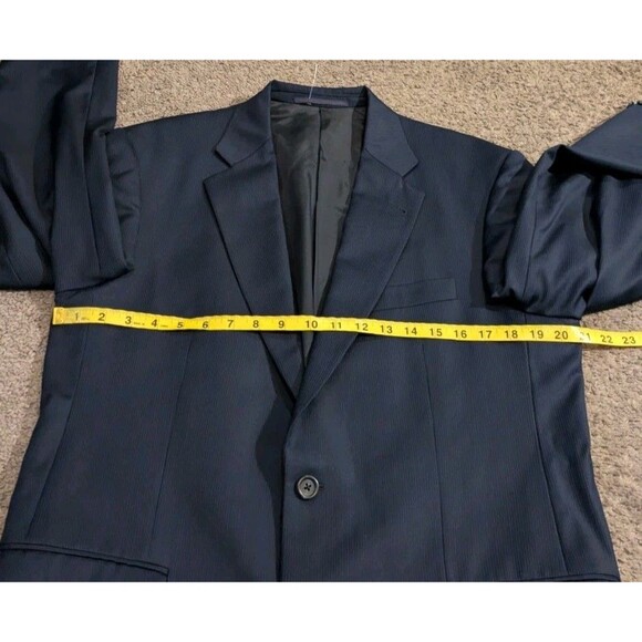 Burberry London Pinstripe Blue Blazer Sport Coat Suit Jacket Men's 40R - Picture 6 of 8